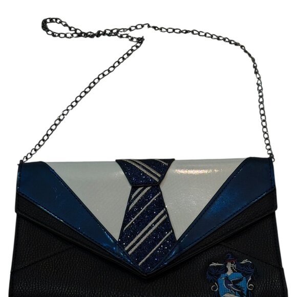 Harry Potter Ravenclaw Tie-Themed Chain Purse Faux Leather Danielle Nicole - Picture 2 of 6